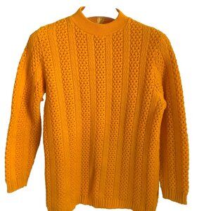 Vintage Vonnel Superfina Orange mock turtleneck cable knit chunky sweater Large